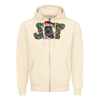 Sandshell Christmas Pitbull Joy Zipper Hoodie - RanaPortraitStore