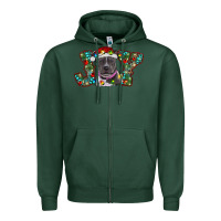 Sports Green Christmas Pitbull Joy Zipper Hoodie - RanaPortraitStore