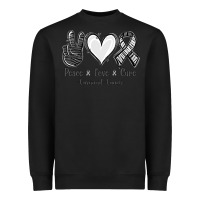 Black Peace Love Cure Carcinoid Cancer Heavyweight Sweatshirt - Jasminsmagicworld