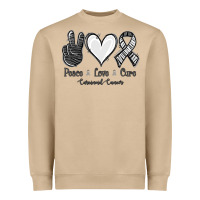 Peace Love Cure Carcinoid Cancer Heavyweight Sweatshirt | Teevron