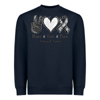 Navy Peace Love Cure Carcinoid Cancer Heavyweight Sweatshirt - Jasminsmagicworld