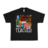 Black Just a Small Town Teacher Urban Heavy Tee - CowhideDigitalArt