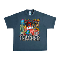 Midnight Navy Just a Small Town Teacher Urban Heavy Tee - CowhideDigitalArt
