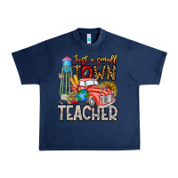 Navy Just a Small Town Teacher Urban Heavy Tee - CowhideDigitalArt