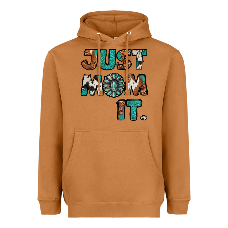 Just Mom It Cowhide Turquoise Heavyweight Hoodie by Jasminsmagicworld | Teevron