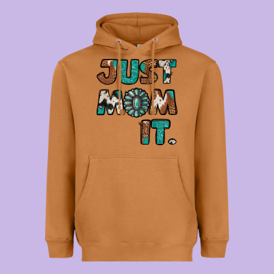 Just Mom It Cowhide Turquoise Heavyweight Hoodie Designed By Jasminsmagicworld