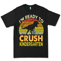 Black i'm ready to crush kindergarten dinosaur back to school kids t shirt Premium Tee - artisFamous