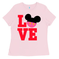 Bubblegum Pink Minnie Mouse Ladies Tee - CowhideDigitalArt