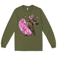 Army Green Baby Gorilla With Tutu Long Sleeve Tee - LillyAllenDesigns