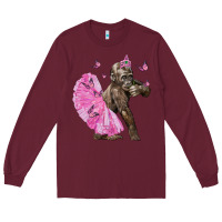 Burgundy Baby Gorilla With Tutu Long Sleeve Tee - LillyAllenDesigns
