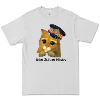 Dove Grey cat tama train station master Premium Tee - artisFamous