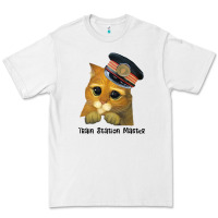 White cat tama train station master Premium Tee - artisFamous