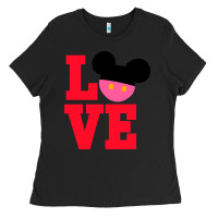 Black Minnie Mouse Ladies Tee - CowhideDigitalArt
