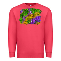 Cardinal mardi gras leopard gemstone background Premium Sweatshirt - RanaPortraitStore