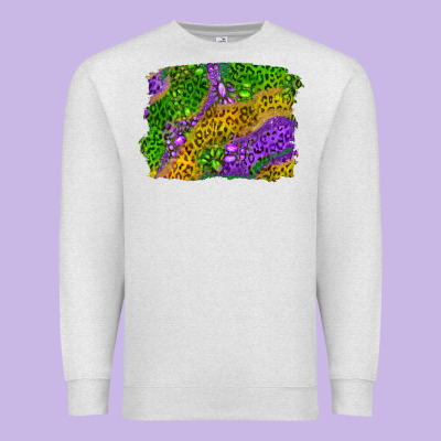 Mardi Gras Leopard Gemstone Background Premium Sweatshirt Designed By Ranaportraitstore