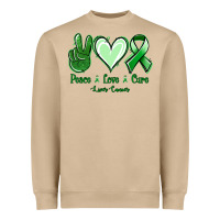 Mushroom Peace Love Cure Liver Cancer Heavyweight Sweatshirt - Jasminsmagicworld