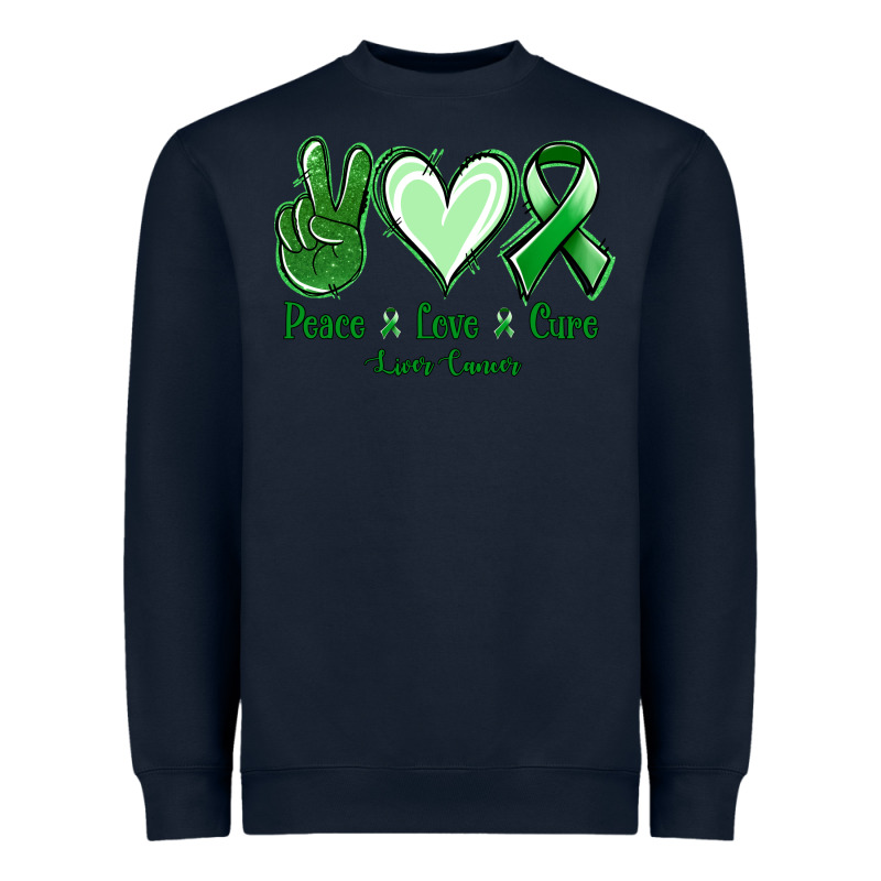 Peace Love Cure Liver Cancer Heavyweight Sweatshirt by Jasminsmagicworld | Teevron