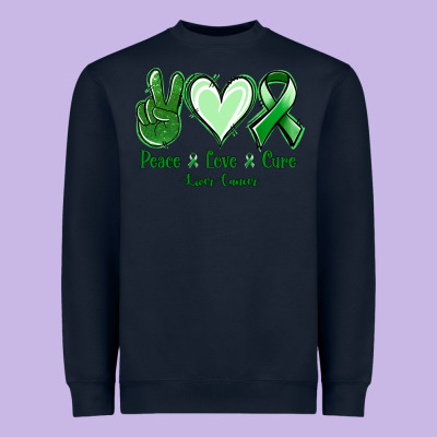 Peace Love Cure Liver Cancer Heavyweight Sweatshirt Designed By Jasminsmagicworld