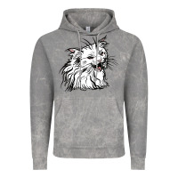 Cloud Rock Drawing Cat Vintage Hoodie - RacoonDesign