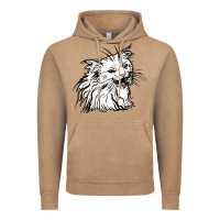 Vintage Coffee Drawing Cat Vintage Hoodie - RacoonDesign