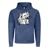 Vintage Denim Drawing Cat Vintage Hoodie - RacoonDesign