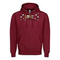 Burgundy for the love of the game baseball Zipper Hoodie - Jasminsmagicworld