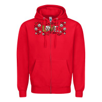 Red for the love of the game baseball Zipper Hoodie - Jasminsmagicworld