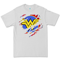 Dove Grey tear off wonder woman shield Premium Tee - artisFamous