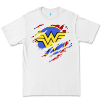 White tear off wonder woman shield Premium Tee - artisFamous