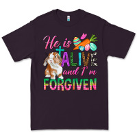 Plum He Is Alive And I'm Forgiven Premium Tee - BundleAndBundleShop