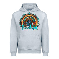 Heather Grey western thanksgiving rainbow with turkey Urban Hoodie - RanaPortraitStore