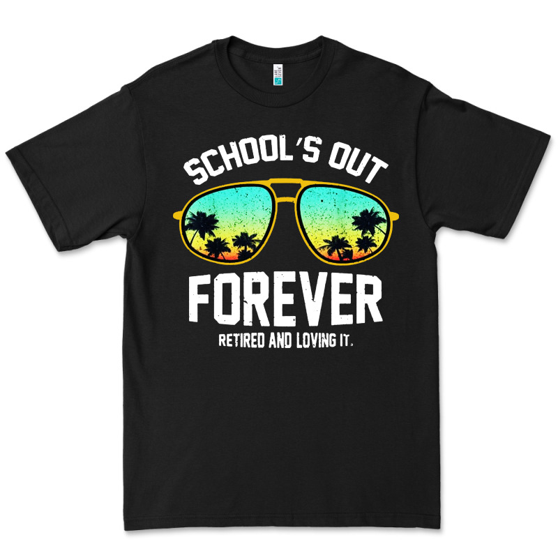 School Out Forever Retired Teacher Retro Summer Premium Tee by artisFamous | Teevron