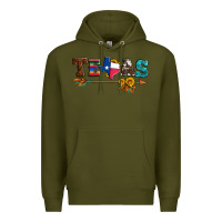 Army Green texas with arrow and sunflowers Premium Hoodie - Artiststas