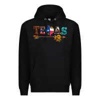 Black texas with arrow and sunflowers Premium Hoodie - Artiststas