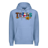 Colony Blue texas with arrow and sunflowers Premium Hoodie - Artiststas