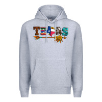 Heather Grey texas with arrow and sunflowers Premium Hoodie - Artiststas