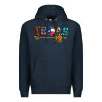 Navy texas with arrow and sunflowers Premium Hoodie - Artiststas