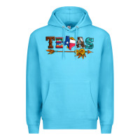 Ocean Blue texas with arrow and sunflowers Premium Hoodie - Artiststas