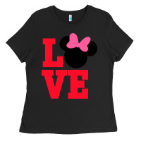 Black Minnie Mouse Ladies Tee - CowhideDigitalArt