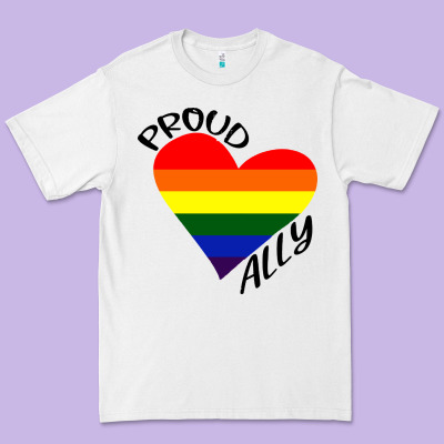 Proud Ally Lgbt Heart Gay Pride Month Premium Tee Designed By Artisfamous