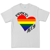Dove Grey proud ally lgbt heart gay pride month Premium Tee - artisFamous