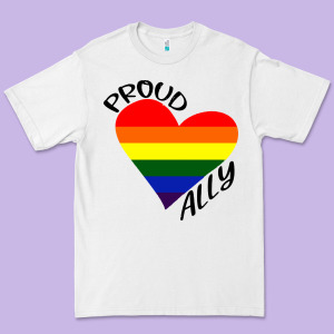 Proud Ally Lgbt Heart Gay Pride Month Premium Tee Designed By Artisfamous