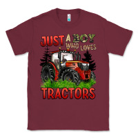 Burgundy just a boy who loves tractors red tractor Classic Tee - BarkalooDesign