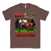 Chestnut just a boy who loves tractors red tractor Classic Tee - BarkalooDesign