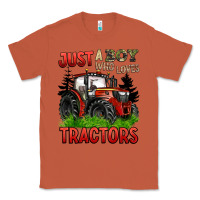 Copper just a boy who loves tractors red tractor Classic Tee - BarkalooDesign