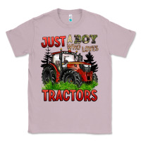 Lilac just a boy who loves tractors red tractor Classic Tee - BarkalooDesign