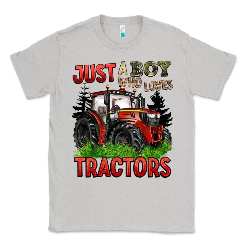 Just A Boy Who Loves Tractors Red Tractor Classic Tee by BarkalooDesign | Teevron
