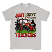 Moon Dust just a boy who loves tractors red tractor Classic Tee - BarkalooDesign