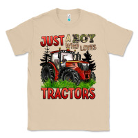 Mushroom just a boy who loves tractors red tractor Classic Tee - BarkalooDesign