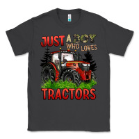 Smoke just a boy who loves tractors red tractor Classic Tee - BarkalooDesign